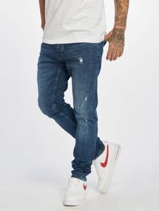 stylische DEF Herren Jeans Slim Fit Stretch Kordelzug mit Baumwolle Blau