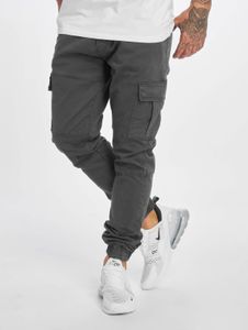 Comfortable DEF men's jeans with drawstring and pockets, 260 g/m², cotton, grey