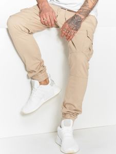 bequeme DEF Herren Jeans Stretch Kordelzug Taschen mit Baumwolle Beige