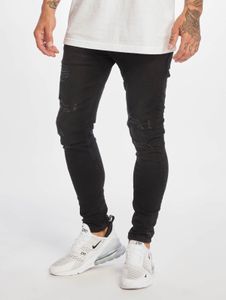 stylische DEF Herren Jeans Slim Fit Taschen mit Baumwolle Schwarz