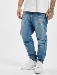 Jeans da uomo DEF moderni con tasche con cerniera, in cotone, blu