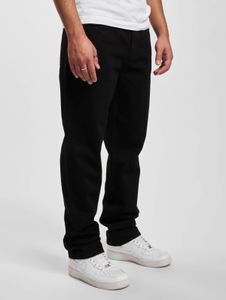 stylische DEF Herren Jeans Straight Fit Taschen gesteppt mit Baumwolle Schwarz