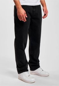 stylische DEF Herren Jeans Straight Fit Taschen gesteppt mit Baumwolle Schwarz
