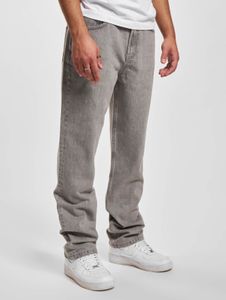 Modern DEF men's jeans, straight fit, quilted with cotton, grey, with pockets