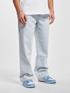 stylische DEF Herren Jeans Reißverschluss Taschen mit Baumwolle Blau