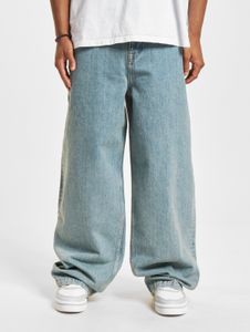Jeans casual da uomo DEF con tasche con cerniera, in cotone, blu