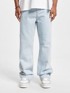 Jeans da uomo DEF moderni con tasche con cerniera, in cotone, blu