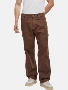 stylische DEF Herren Jeans Straight Fit Kordelzug Reißverschluss mit Baumwolle Braun