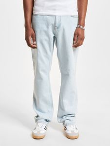 Pantalones vaqueros casuales de corte ajustado para hombre de la marca DEF, confeccionados en algodón y color azul.