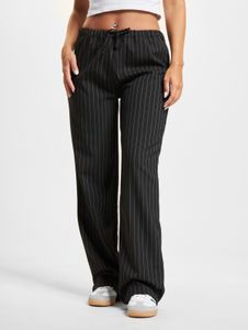 moderne DEF Damen Jeans Stretch Rippstrick Oversize Schwarz