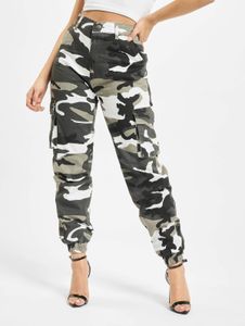 Jeans casual da donna DEF con tasche con cerniera, in cotone mimetico