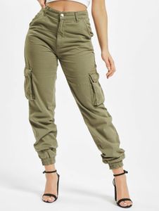 Comodi jeans da donna DEF da 200 g/m² in cotone color kaki