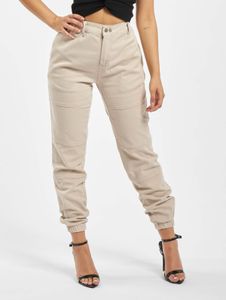 stylische DEF Damen Jeans Stretch Taschen mit Baumwolle Beige
