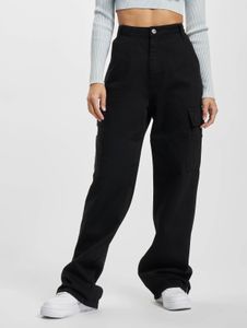 lässige DEF Damen Jeans Reißverschluss Taschen mit Baumwolle Schwarz
