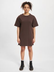 feminines DEF Damen Kleid mit Baumwolle Braun
