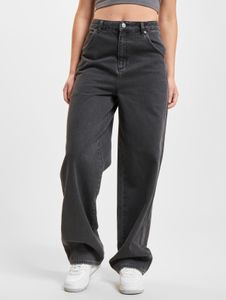Jeans casual da donna DEF, vestibilità dritta, coulisse, tasche, cotone, nero