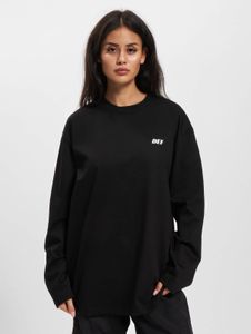 Sweat-shirt femme Modern DEF, poignets côtelés, coton, noir