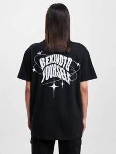 lässiges DEF Damen T-Shirt 240 g/m² mit Baumwolle Schwarz