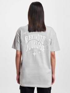 sporty DEF women's T-shirt, oversize, 240 g/m², cotton, grey