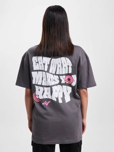 lässiges DEF Damen T-Shirt Oversize 240 g/m² mit Baumwolle Anthrazit