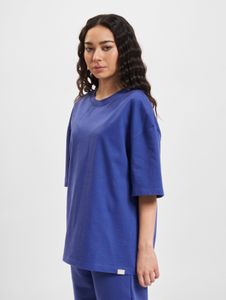 Comoda t-shirt oversize da donna DEF in cotone, blu