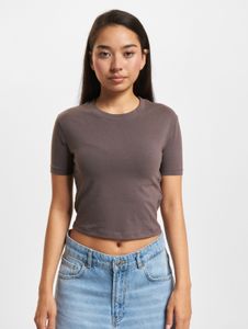 T-shirt confortable DEF pour femme, en coton marron