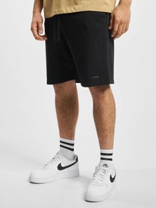 Casual DEF men's shorts with stretch drawstring, 300 g/m² cotton, black