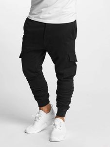 Jean homme DEF confortable avec cordon de serrage et poches, 300 g/m² coton, noir
