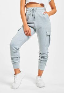 vielseitige DEF Damen Hose Kordelzug Fleece 300 g/m² mit Baumwolle Grau