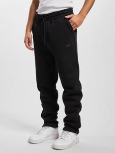 Versatile DEF men's trousers with drawstring and pockets, cotton, black