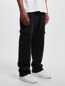 Comfortable DEF men's trousers with drawstring and pockets, made of cotton, black