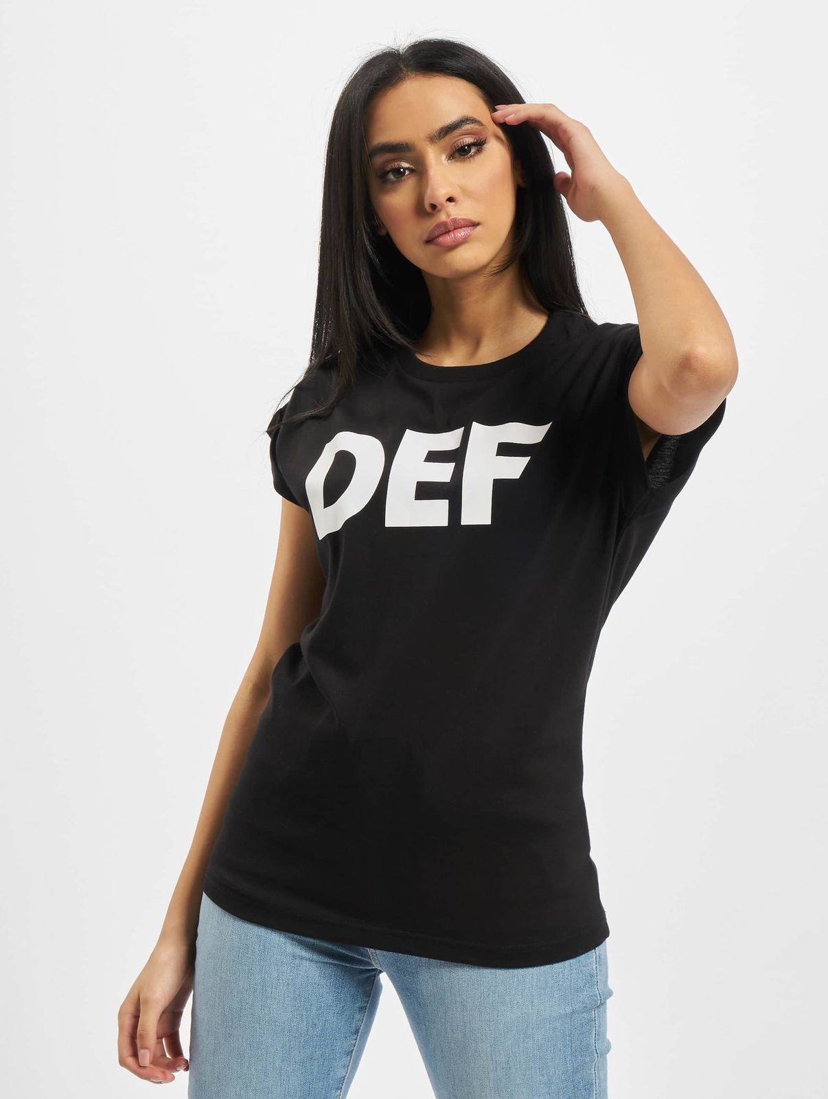 Modernes Def Damen T-Shirt 180 G/m² Mit Baumwolle Schwarz