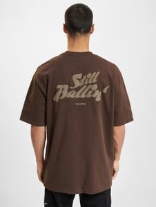 modernes DEF Herren T-Shirt Oversize mit Baumwolle Braun