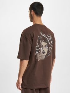 sporty DEF men's T-shirt with cotton, brown