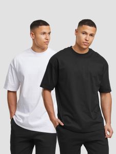 modernes DEF Herren T-Shirt Oversize mit Baumwolle Schwarz/Weiß