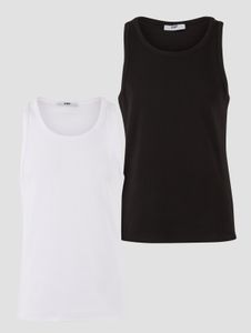 sportliches DEF Herren Tank-Top mit Baumwolle Schwarz/Weiß