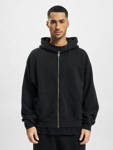 bequemer DEF Herren Hoodie Kordelzug Reißverschluss mit Baumwolle Schwarz