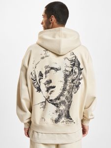 Sweat à capuche confortable DEF pour homme, avec poches et capuche, en coton beige