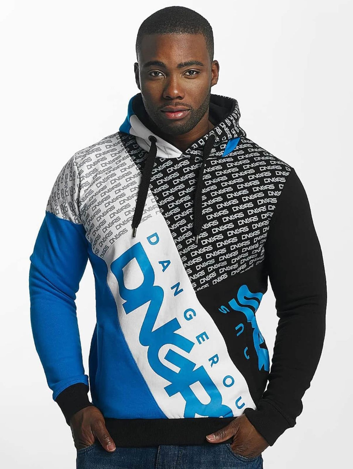 Dangerous DNGRS Herren Hoodie mit Baumwolle Blau