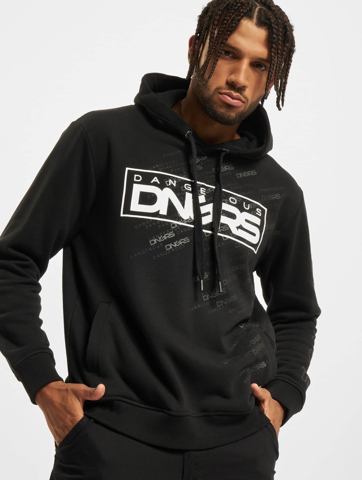 Dangerous DNGRS Herren Hoodie mit großer Kapuze aus Baumwolle