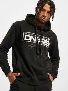 moderner Dangerous DNGRS Herren Hoodie große Kapuze Kordelzug mit Baumwolle Schwarz