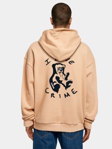 moderner Dangerous DNGRS Herren Hoodie große Kapuze Rippbündchen 460 g/m² mit Baumwolle Beige