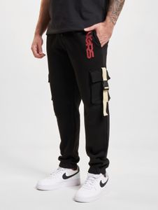 Versatile Dangerous DNGRS Men's Trousers with Pockets and Ribbed Cuffs, Black