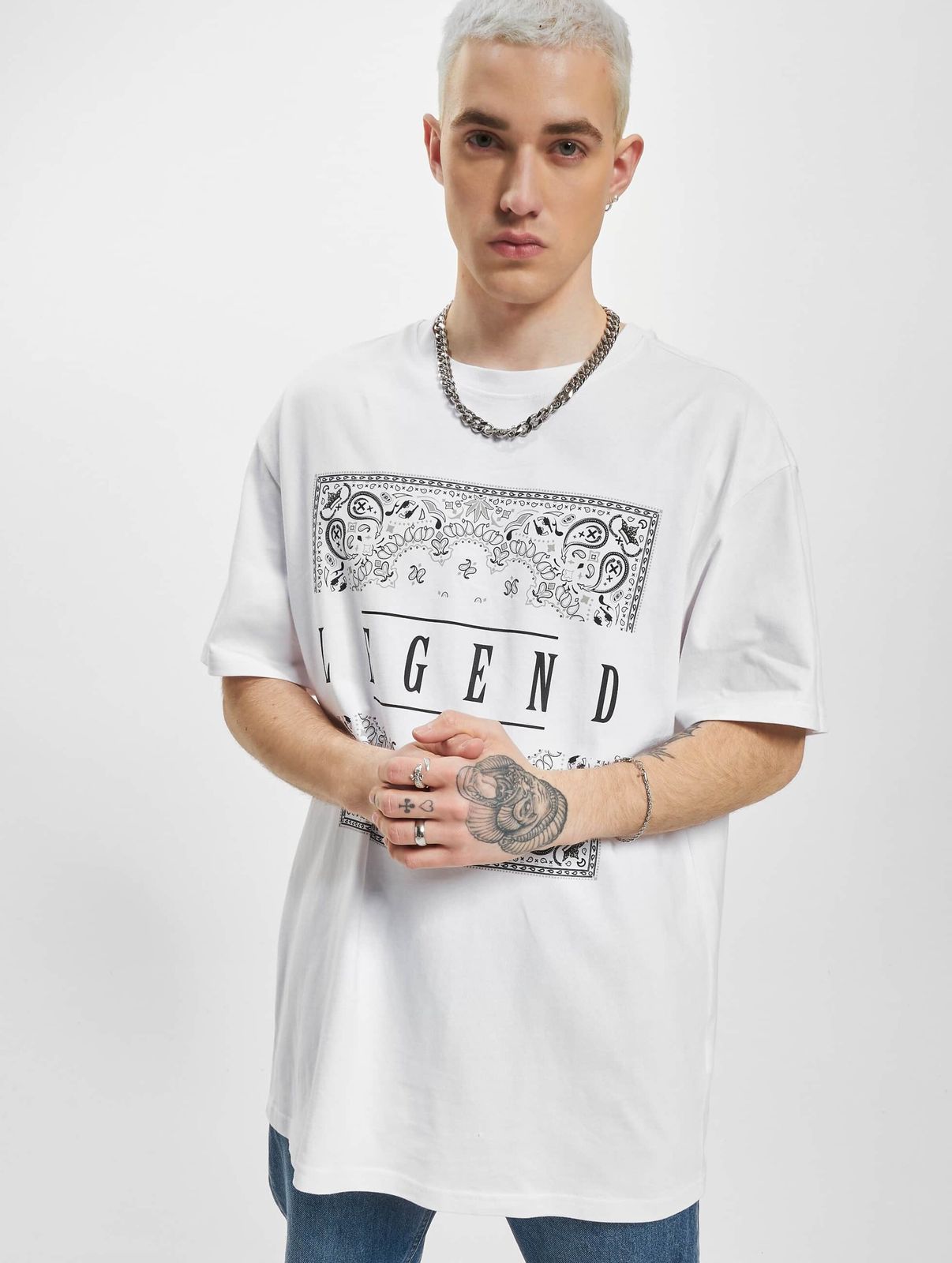 Dangerous DNGRS Herren T-Shirt Oversize Baumwolle Weiß