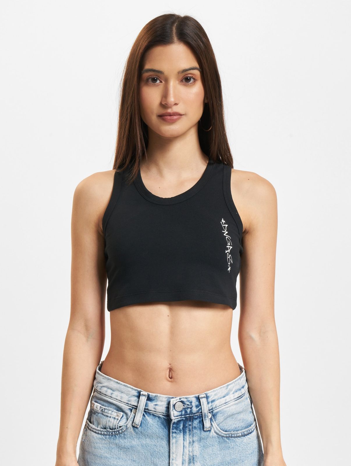 Dangerous DNGRS Damen T-Shirt Stretch Baumwolle Schwarz