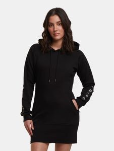 Robe femme Feminine Dangerous DNGRS avec cordon de serrage et capuche, coton 280 g/m², noire
