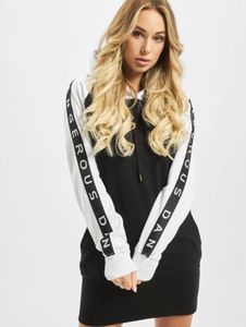 Robe femme légère Dangerous DNGRS avec cordon de serrage et capuche, 280 g/m², coton, noir/blanc
