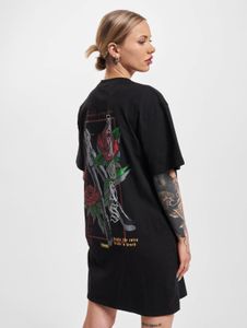 feminines Dangerous DNGRS Damen Kleid Kapuze Oversize mit Baumwolle Schwarz