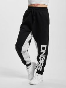 Comodi pantaloni da donna Dangerous DNGRS con coulisse e tasche, in cotone, neri