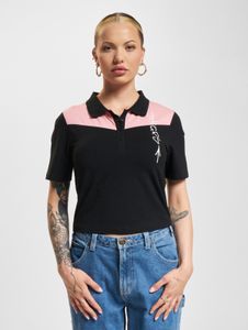 Polo elasticizzata da donna Dangerous DNGRS, versatile, 180 g/m², cotone, nero/rosa